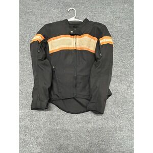 Speed and Strength Jacket Womens WXS Black Orange Textile Padded Riding Gear